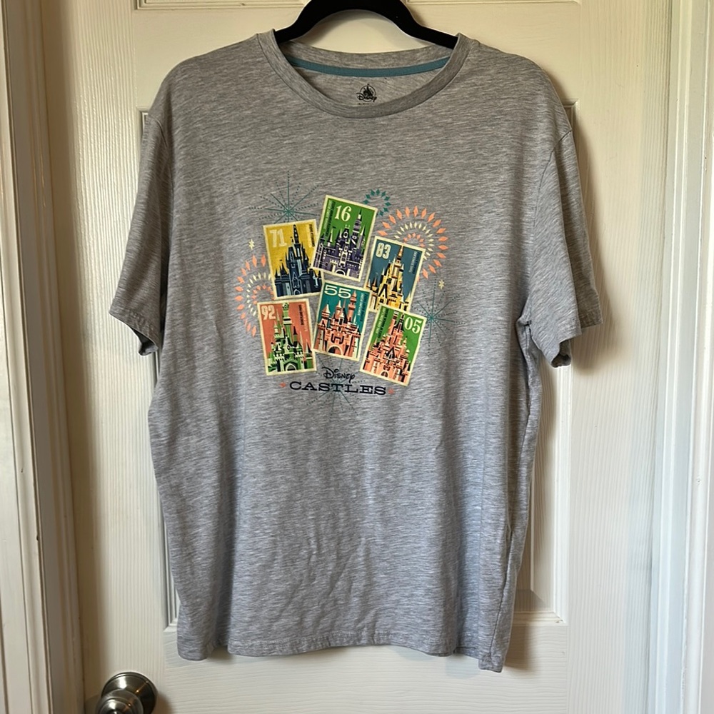 Disney Gray Short Sleeve Tee with Vibrant Graphic